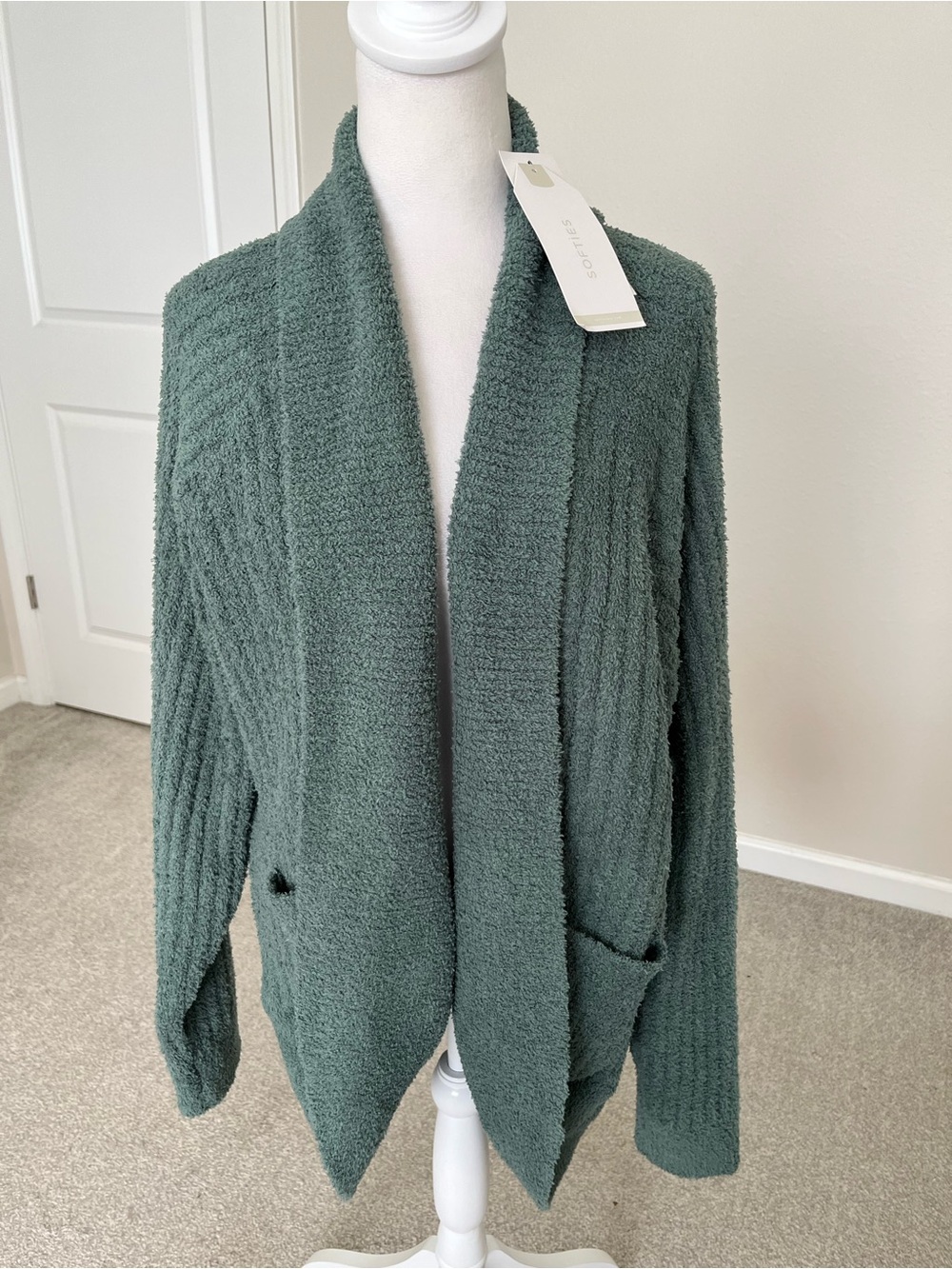 NWT Softies Marshmallow Cocoon Cardigan Sweater in Dusty Green Size 2X/3X